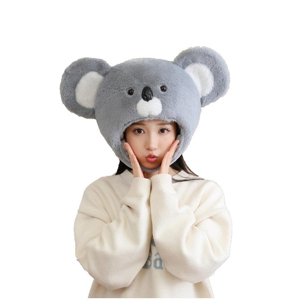 1317 Cute Animal Plush Hat Warm Hood Earflap Cap Halloween Costume Themed